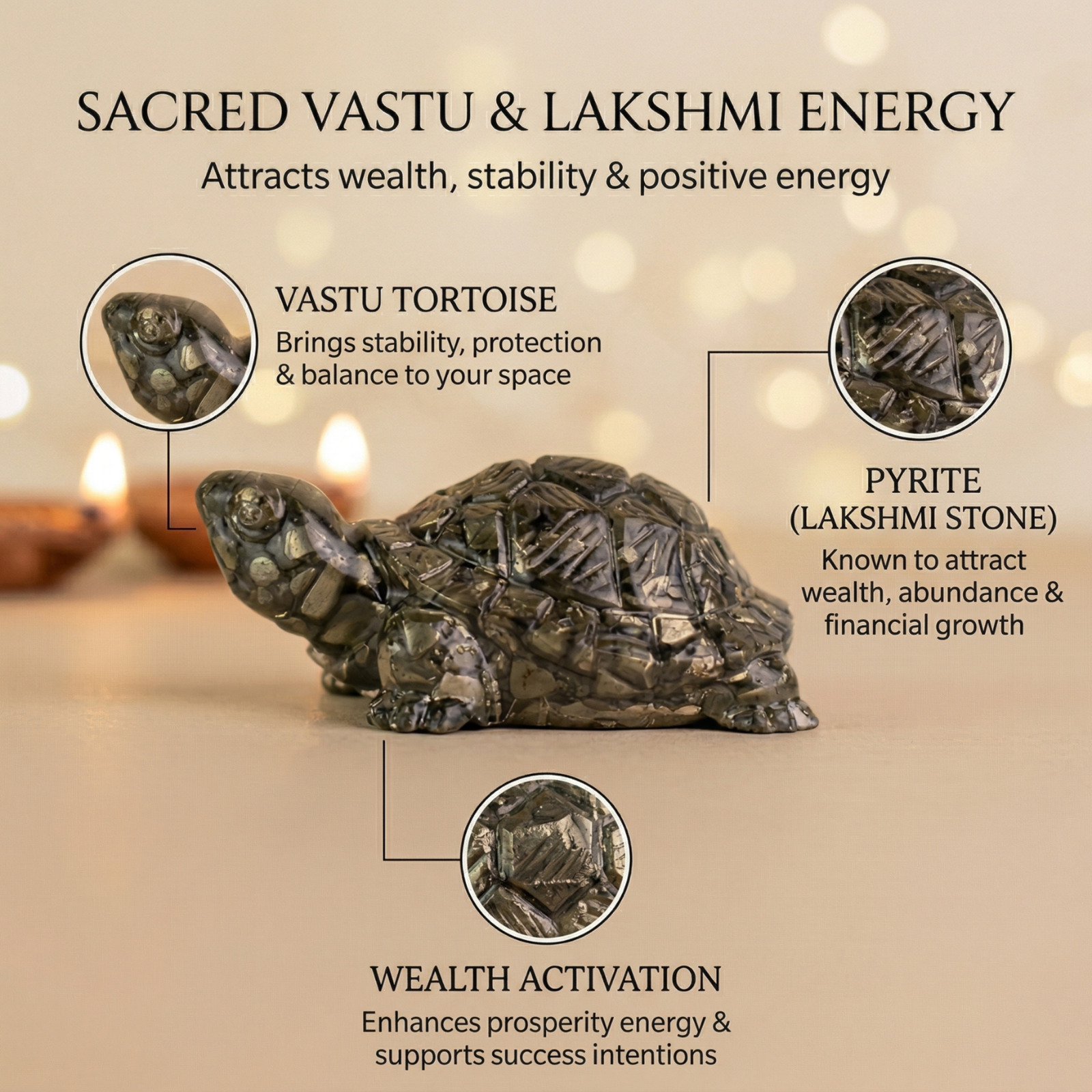 Raw Pyrite Turtle (Kachhua)