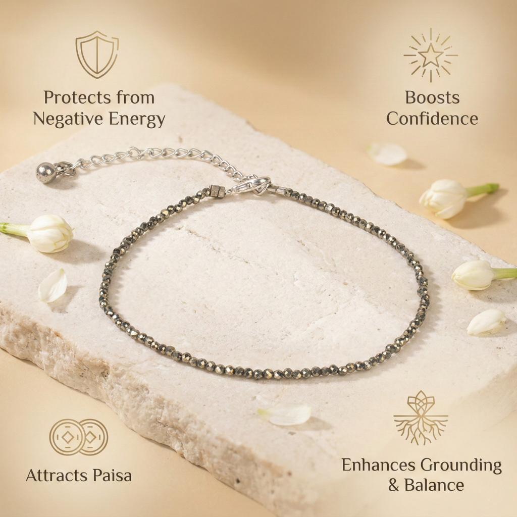 Raw Pyrite Anklet