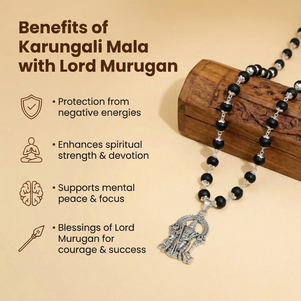 Lord Murugan Pendant WIth Karungli Malai