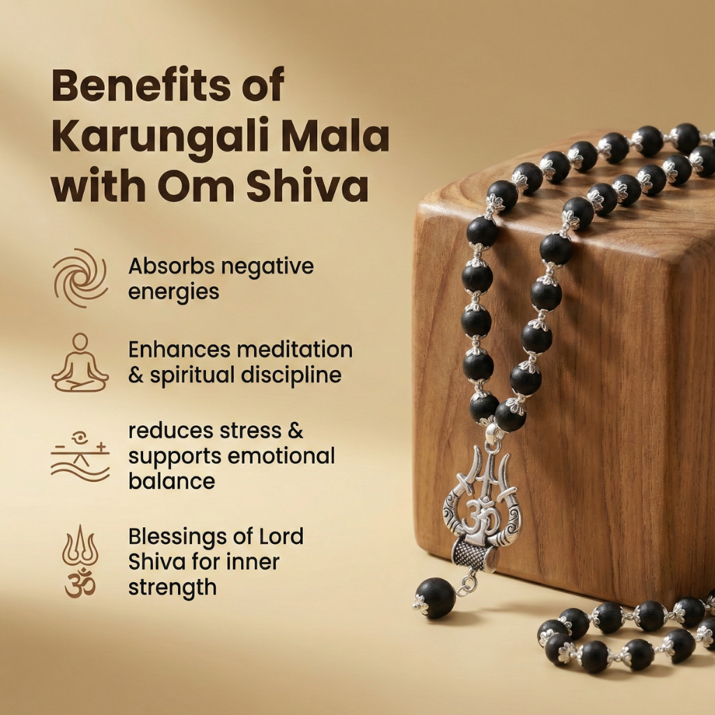 Karungli Mala With Om Shiva Pendant