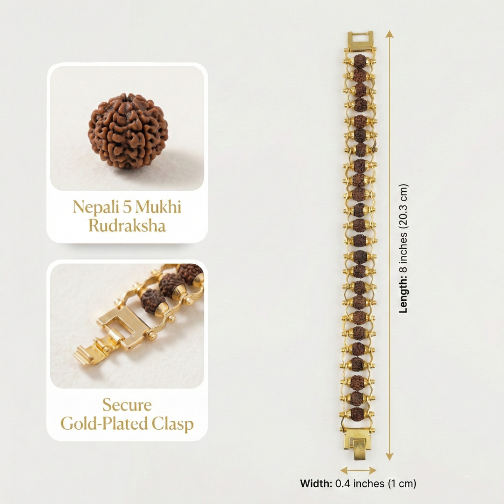 Gold Plated Rudraksha Bracelet