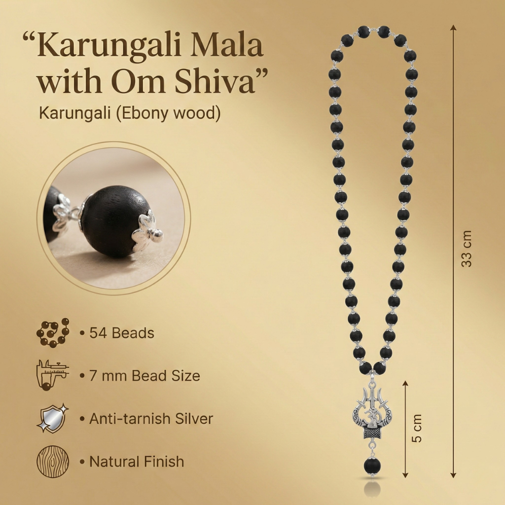 Karungli Mala With Om Shiva Pendant