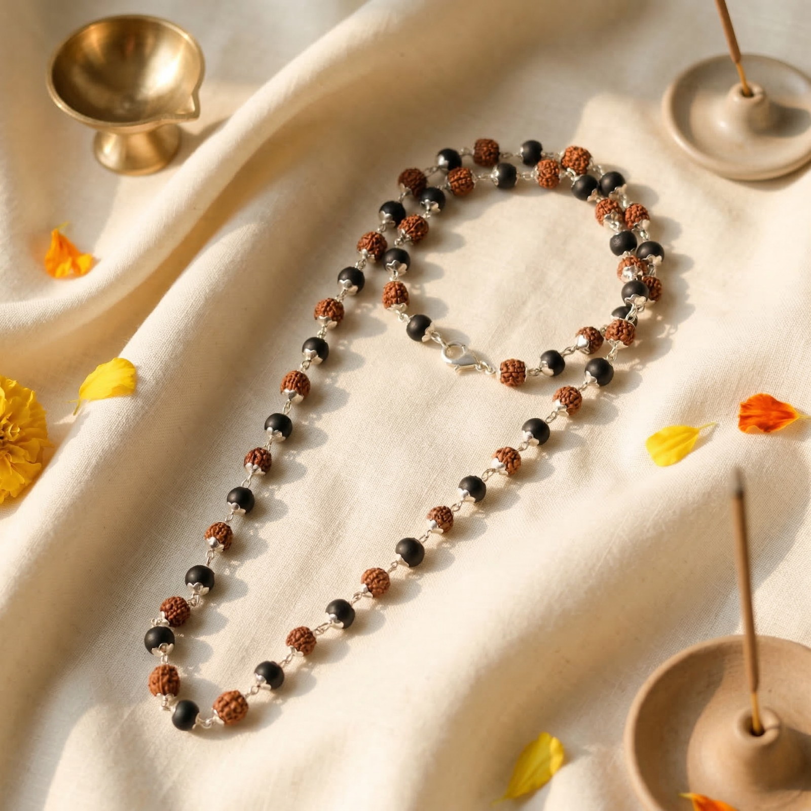 Divya Raksha Karungali + Rudraksha Mala