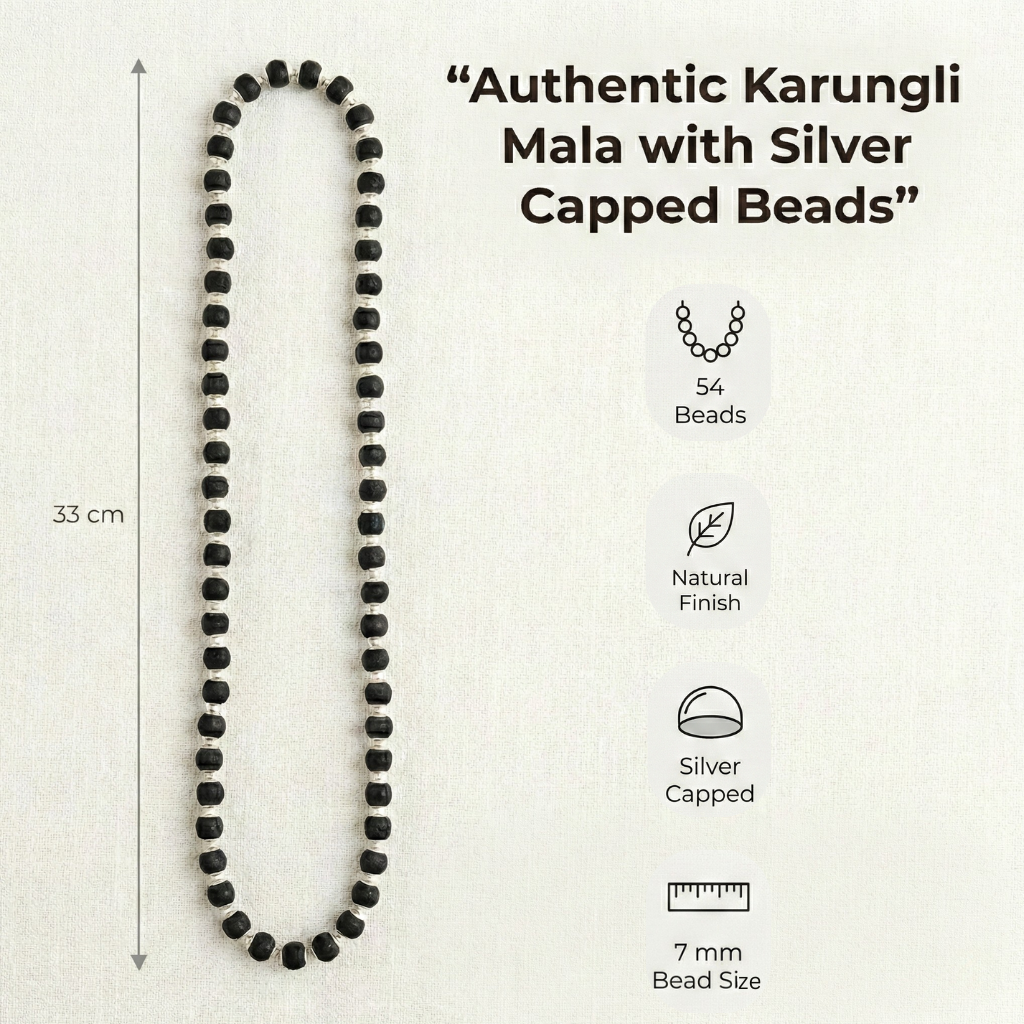 Karungli Malai Silver Capped With  Govt. Certified
