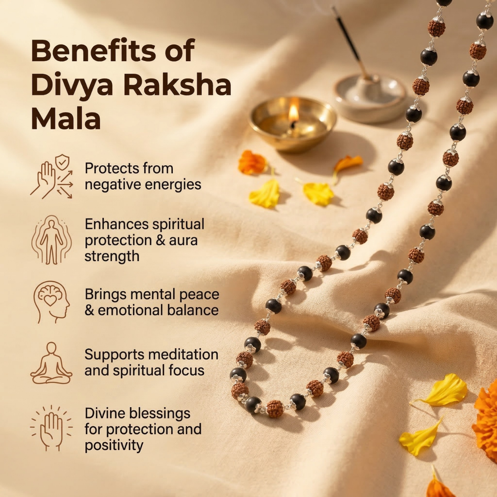 Divya Raksha Karungali + Rudraksha Mala