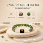 Gemini (मिथुन राशि) Zodiac Green Aventurine & Milky Quartz Bracelet